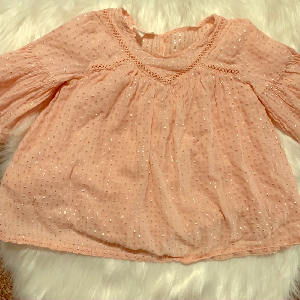 Flowing Tee Peach with Silver Sparkles